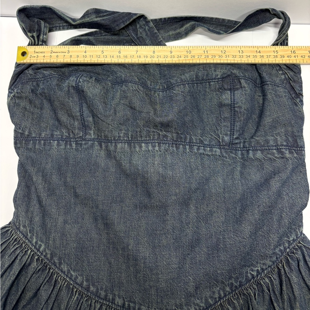 Free People Laurel Denim Mini Dress in Antique Dark Wash - Picture 13 of 14